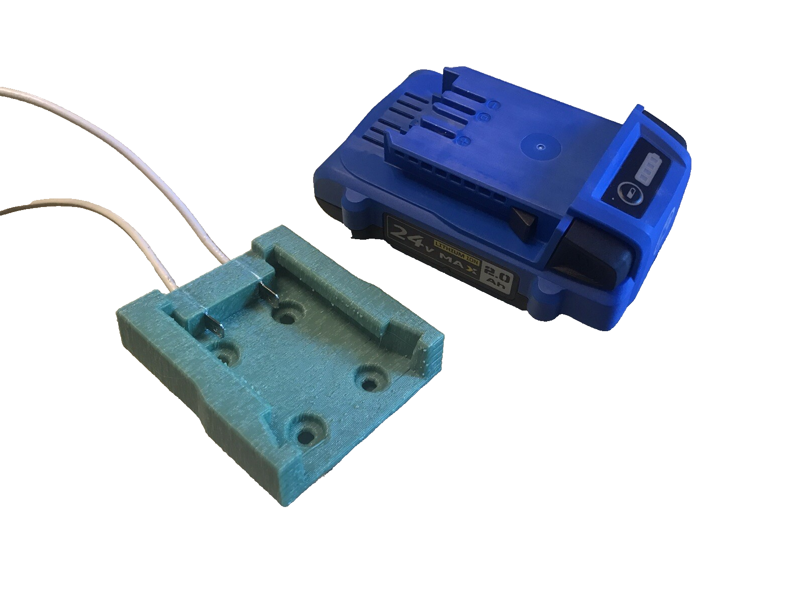 Kobalt 24V battery power mount connector adapter holder dock 12 awg wires