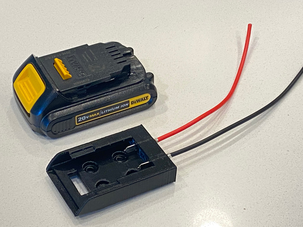 Dewalt 20V Max battery Power mount connector dock adapter holder w 12 awg wires