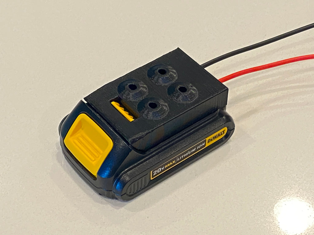 Dewalt 20V Max battery Power mount connector dock adapter holder w 12 awg wires