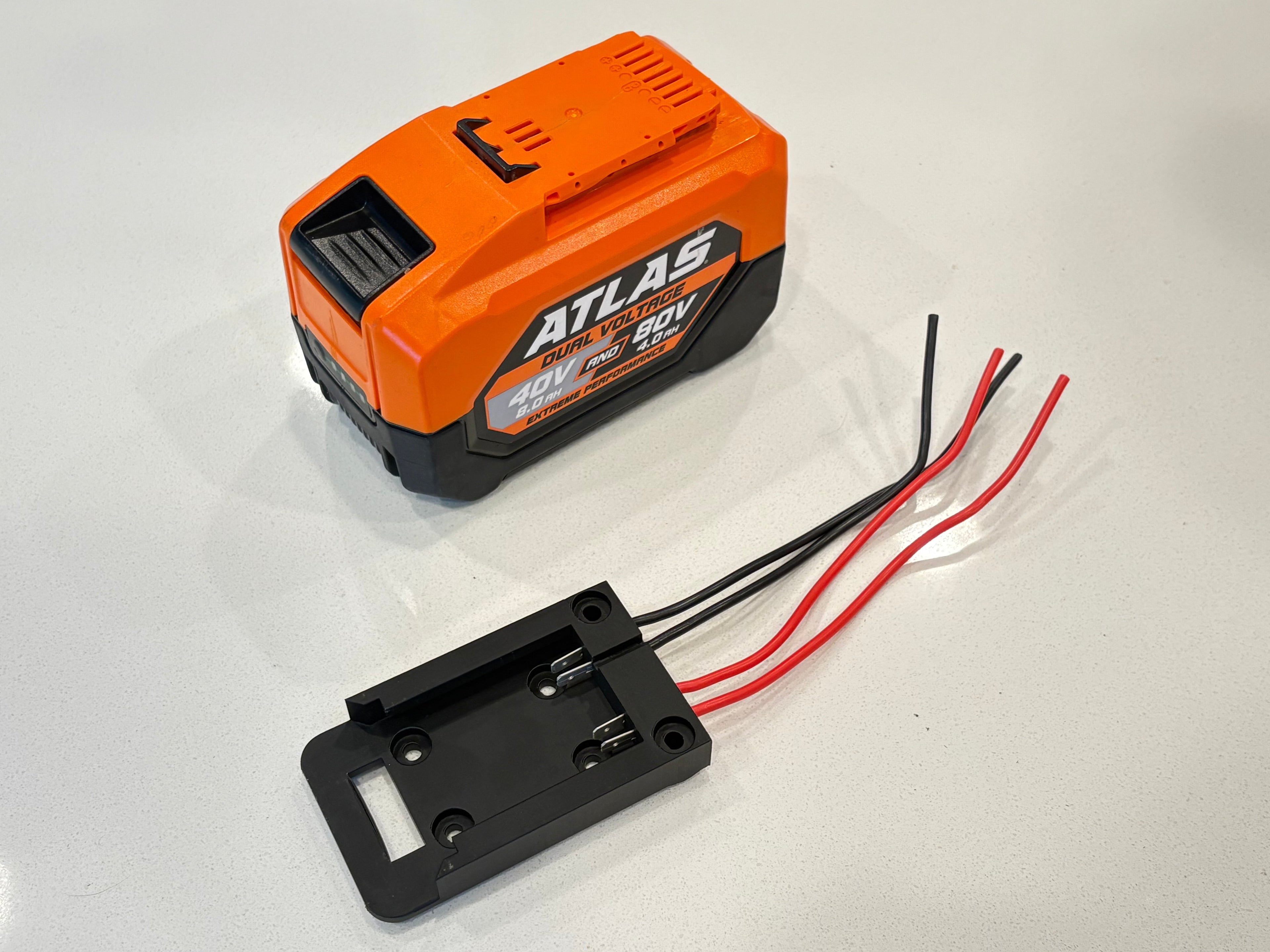 Harbor Freight Atlas 57014 40v 80v Battery: adapter mount connector power dock