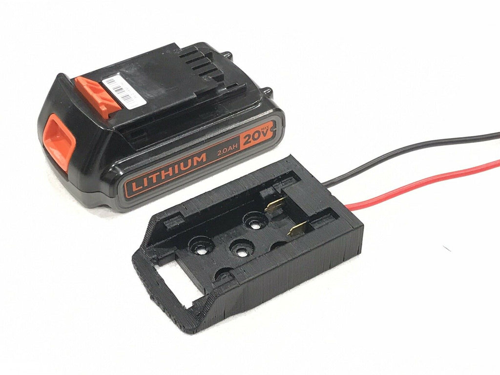 Black & Decker 20V Battery Adapter Holder dock mount w/ Wires for Power Wheels