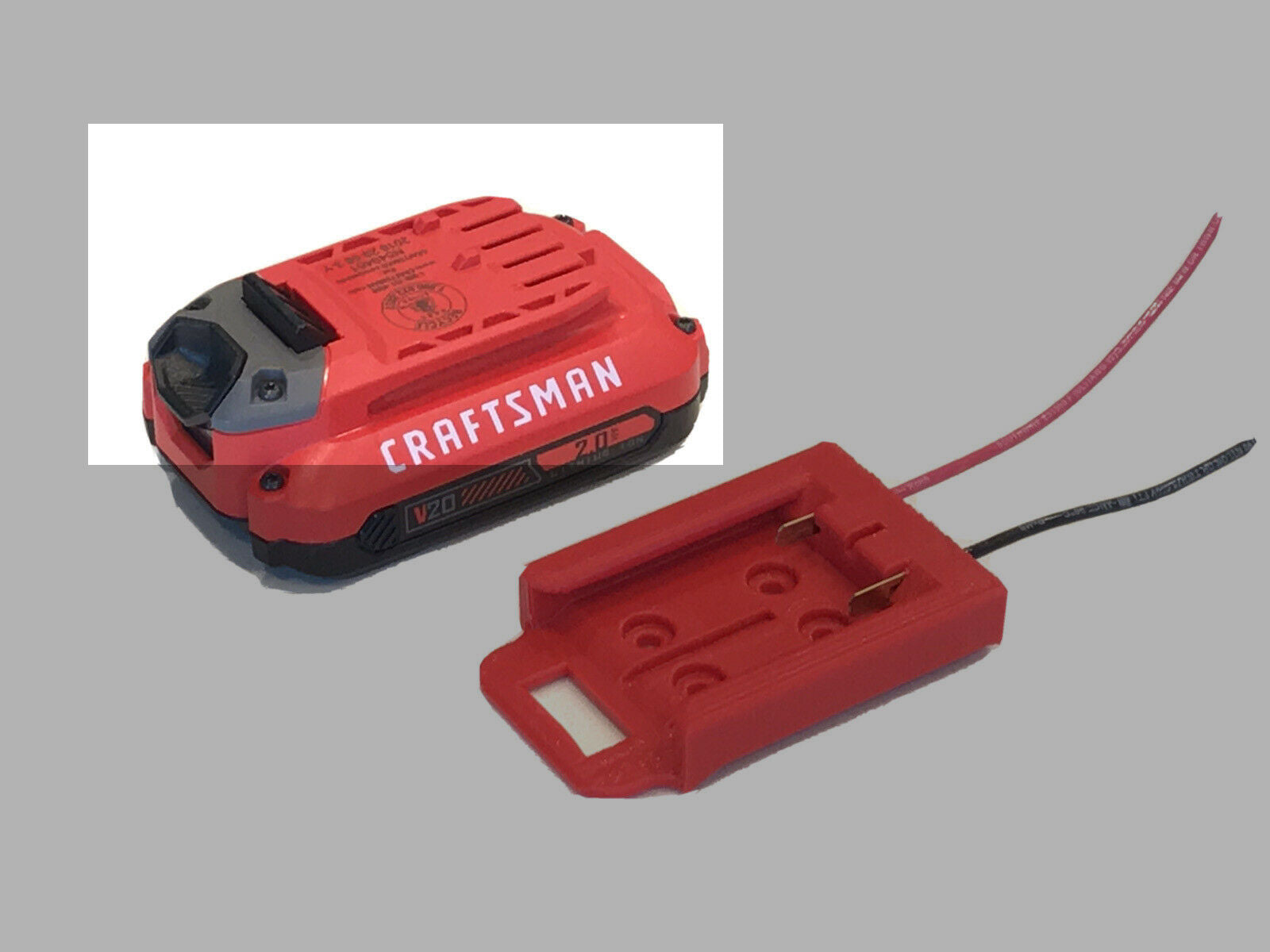 Craftsman V20 battery Power mount connector adapter holder dock 12 awg wires 20v